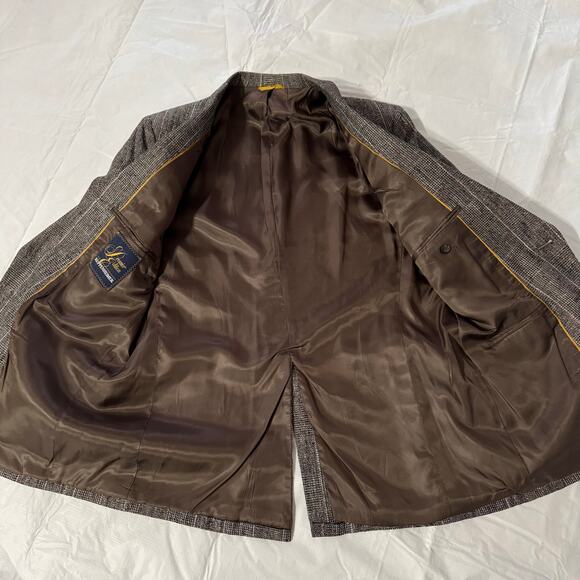 1990s Kuppenheimer Mens Sport Coat Size 44" Gray Pink Blue Single Breasted READ - Picture 10 of 11